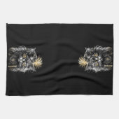 Fantastische Steampunk-Katze  Geschirrtuch (Horizontal)