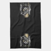 Fantastische Steampunk-Katze  Geschirrtuch (Vertikal)
