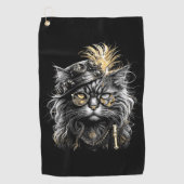 Fantastische Steampunk-Katze  Golfhandtuch (Vorderseite)