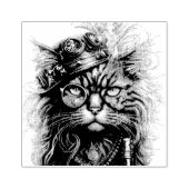 Fantastische Steampunk-Katze  Gummistempel (Prägung)