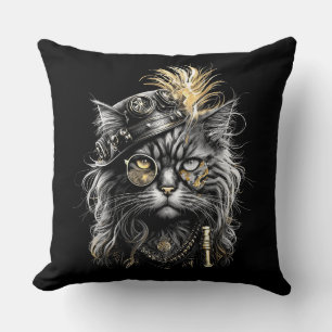 Fantastische Steampunk-Katze  Kissen
