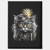 Fantastische Steampunk-Katze  Magnet (Vorderseite)