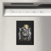 Fantastische Steampunk-Katze  Magnet (In Situ (Geschirrspüler))