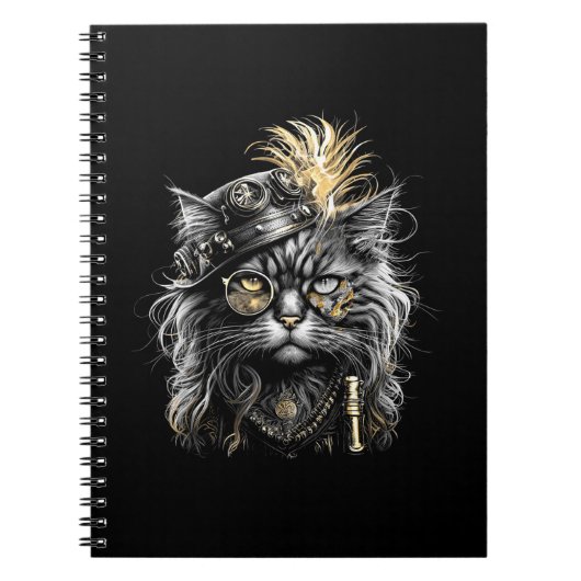 Fantastische Steampunk-Katze  Notizblock (Vorderseite)
