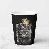 Fantastische Steampunk-Katze Pappbecher (Vorderseite)