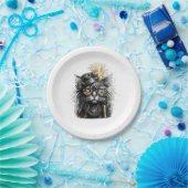 Fantastische Steampunk-Katze Pappteller (Party)