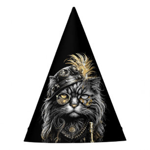 Fantastische Steampunk-Katze  Partyhütchen