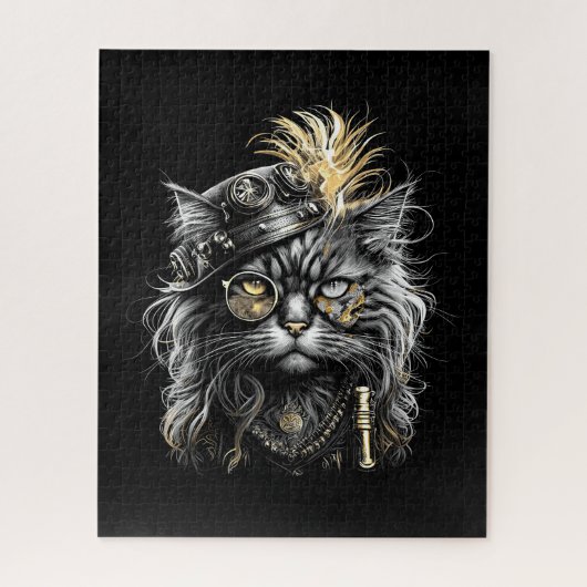 Fantastische Steampunk-Katze  Puzzle (Vertikal)