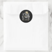 Fantastische Steampunk-Katze  Runder Aufkleber (Tasche)