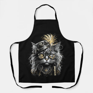 Fantastische Steampunk-Katze  Schürze