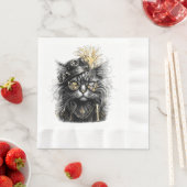 Fantastische Steampunk-Katze  Serviette (Beispiel)