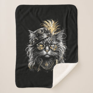 Fantastische Steampunk-Katze Sherpadecke
