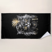 Fantastische Steampunk-Katze  Strandtuch (Vorderseite)