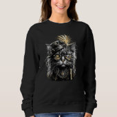 Fantastische Steampunk-Katze  Sweatshirt (Vorderseite)