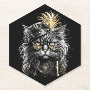 Fantastische Steampunk-Katze Untersetzer
