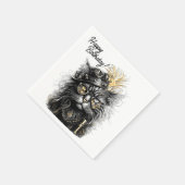 Fantastische Steampunk-Katzengratulationskarte Serviette (Ecke)