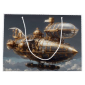 Fantastische Steampunkflugzeuge Große Geschenktüte (Rückseite)
