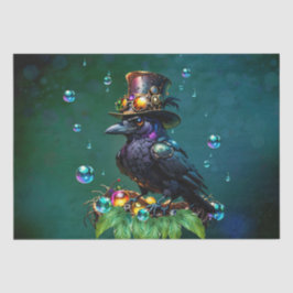 Fantastische Steampunkkrähe Seidenpapier