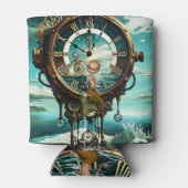 Fantastische Steampunkuhr Dosenkühler (Rückseite)