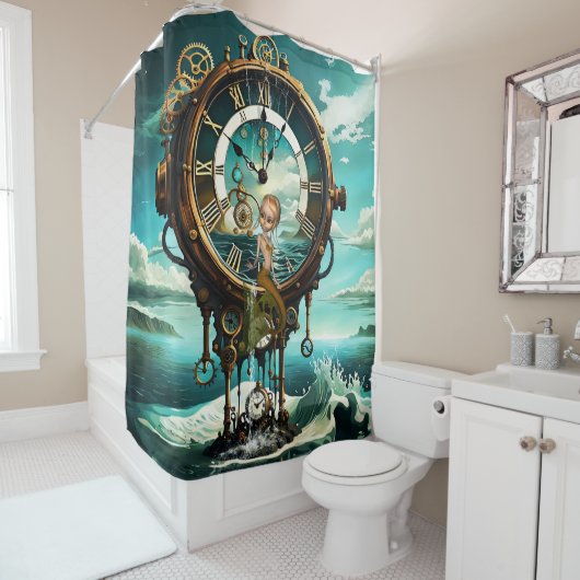 Fantastische Steampunkuhr Duschvorhang (Beispiel)