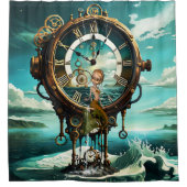 Fantastische Steampunkuhr Duschvorhang (Vorderseite)