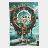 Fantastische Steampunkuhr Geschirrtuch (Vertikal)
