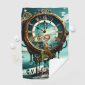 Fantastische Steampunkuhr Golfhandtuch (Insitu)