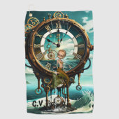 Fantastische Steampunkuhr Golfhandtuch (Vorderseite)