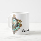 Fantastische Steampunkuhr Kaffeetasse (Vorderseite Links)