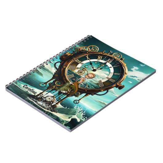 Fantastische Steampunkuhr Notizblock (Linke Seite)