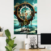 Fantastische Steampunkuhr Poster (Heimbüro)
