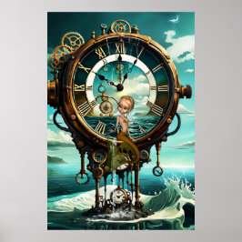 Fantastische Steampunkuhr Poster