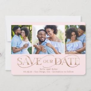 Fantastische Swirl 3 Foto Save the Date Karte
