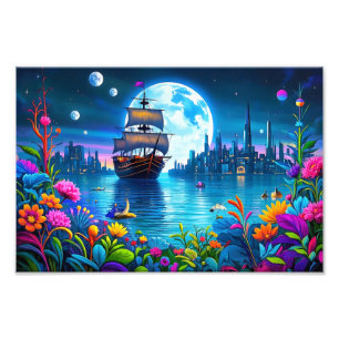 Fantastische Szenen in lebhafter Farbe Fotodruck