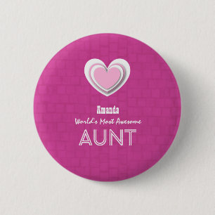 Fantastische TANTE heißes Rosa Pastellmosaik und Button