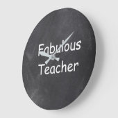 Fantastische Teacher Chalkboard Design Geschenk Id Große Wanduhr (Winkel)