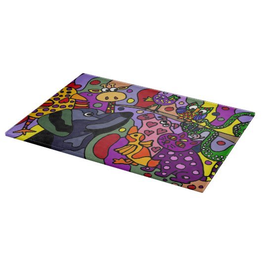 Fantastische Tier-abstrakte Kunst Schneidebrett (Ecke)