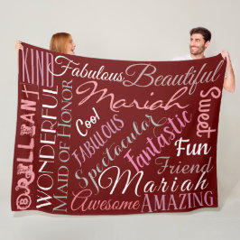 Fantastische Trauzeugin personalisieren Namen 'n W Fleecedecke