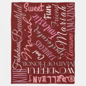 Fantastische Trauzeugin personalisieren Namen 'n W Fleecedecke (Vorderseite)