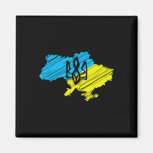 Fantastische ukrainische Karte - Ukrainische Flagg Magnet