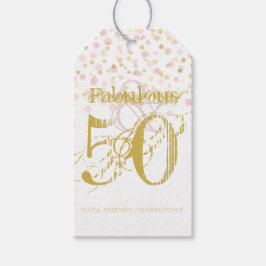 Fantastische und 50 elegante Birthday Gold Pink Ta Geschenkanhänger