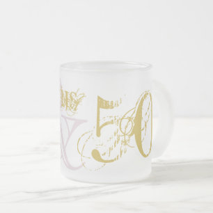 Fantastische und 50 elegante Gold Rosa Geburtstag Mattglastasse
