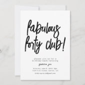 Fantastische und vierzig Club Geburtstag Einladung (Vorderseite)