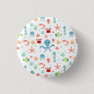 Fantastische Unterwasser-Meereslebewesen Button