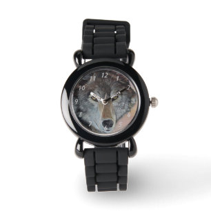 fantastische ursprüngliche Tiermalerei des grauen Armbanduhr
