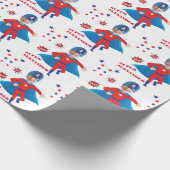 Fantastische USA Superhero Boy Birthday Tremendous Geschenkpapier (Ecke)