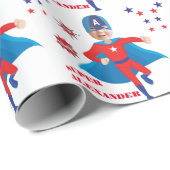 Fantastische USA Superhero Boy Birthday Tremendous Geschenkpapier (Rolleneckpunkt)