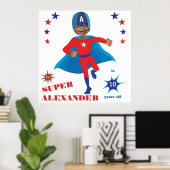 Fantastische USA Superhero Boy Birthday Tremendous Poster (Heimbüro)
