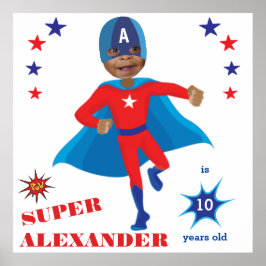 Fantastische USA Superhero Boy Birthday Tremendous Poster