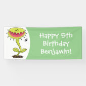 Fantastische Venus Fliegenfalle Pflanze Cartoon Banner (Horizontal)